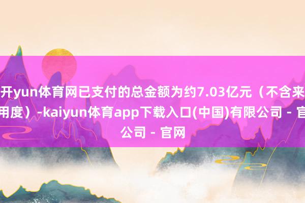 开yun体育网已支付的总金额为约7.03亿元（不含来往用度）-kaiyun体育app下载入口(中国)有限公司 - 官网