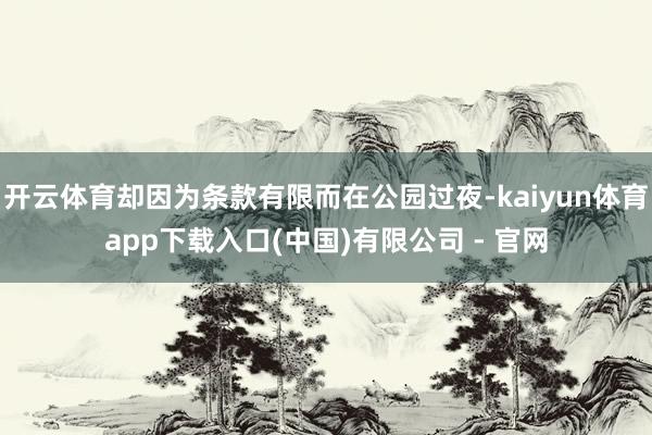 开云体育却因为条款有限而在公园过夜-kaiyun体育app下载入口(中国)有限公司 - 官网