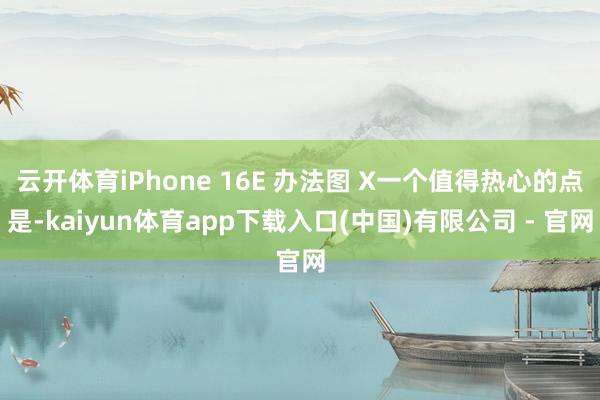 云开体育iPhone 16E 办法图 X一个值得热心的点是-